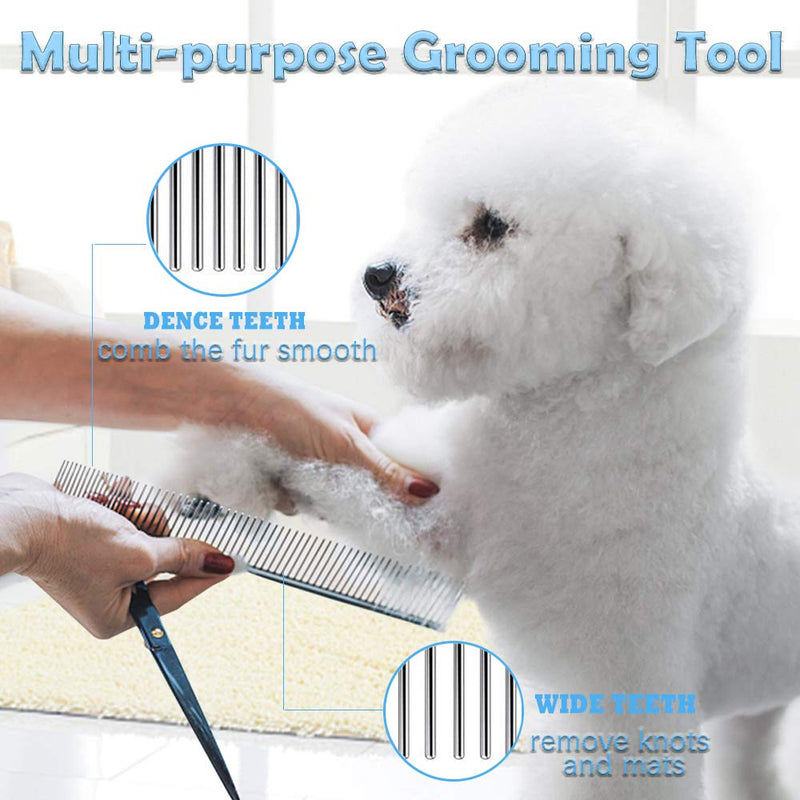 JEZOMONY Dog Brush and Cat Brush, Pet Self Cleaning Slicker Brush & Stainless Steel Pet Comb, for Long and Short Haired Dog, Cat and Other Pets (2 Pack) - PawsPlanet Australia