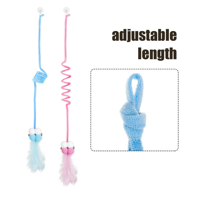 Bestomrogh Pack of 4 Cat Toys Self-Employment Hanging Door Frames, Adjustable Ball Teaser Toy with Bell, Cat Interactive Toy for Indoor Kitten Chase - PawsPlanet Australia