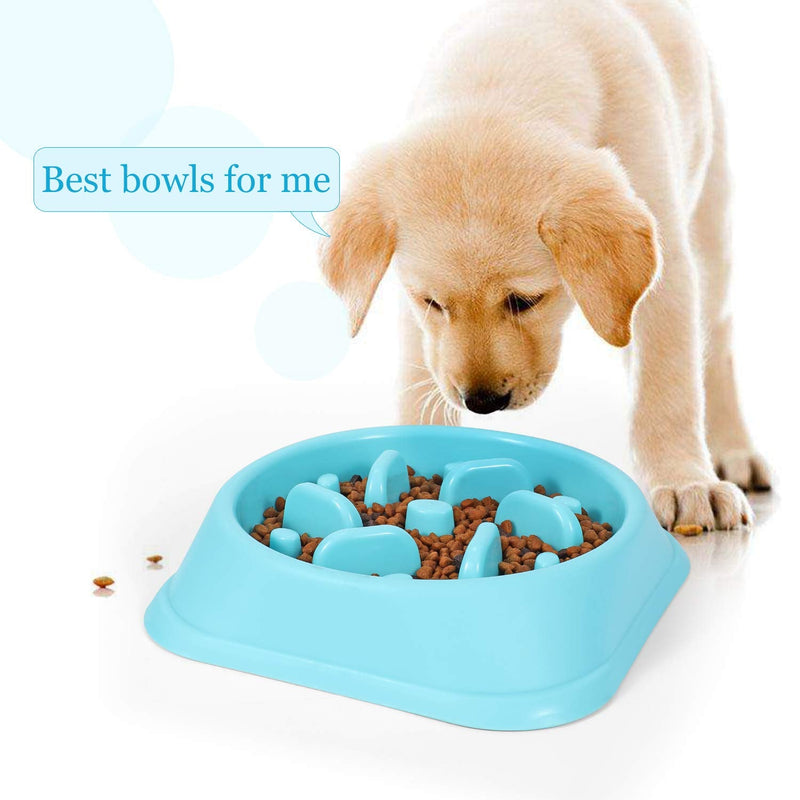 JASGOOD Dog Feeder Slow Eating Pet Bowl Eco-Friendly Durable Non-Toxic Preventing Choking Healthy Design Bowl for Dog Pet Slow Feeder A-Blue Small-Horizontal - PawsPlanet Australia