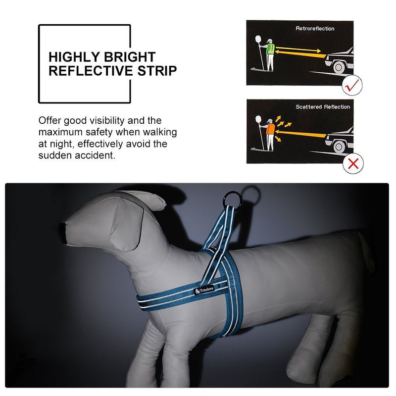 Da Jia Inc 3M Reflective Dog Harness Comfortable Mesh Padded Pet Vest Durable Nylon, Pink S S Chest 21-25" - PawsPlanet Australia