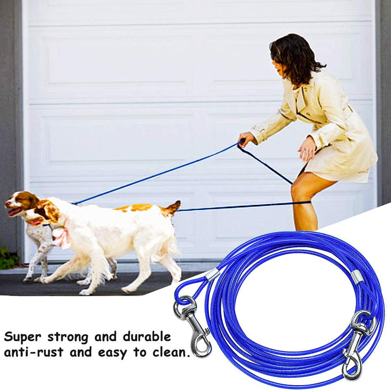 BESTZY Metal Double Dog Leash 2 Way Iron Chain Leash Coupler Twin Pet For Two Pet Dogs Walking Leash Safety Chain,For Walking Training - PawsPlanet Australia