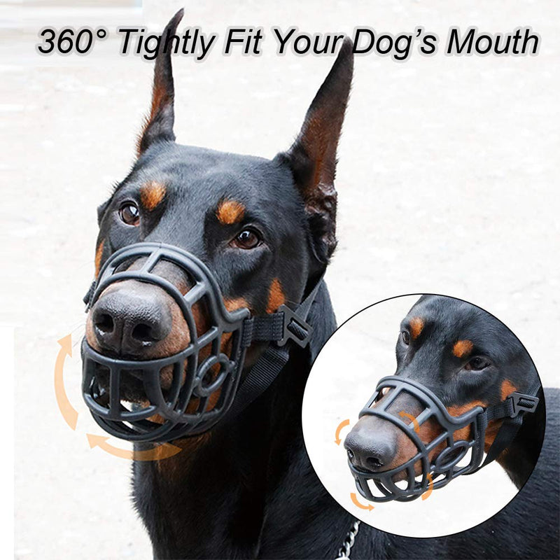 Dog Muzzle, Breathable Basket Muzzles for Small, Medium, Large and X-Large Dogs, Stop Biting, Barking and Chewing XS - Border Terrier Black - PawsPlanet Australia