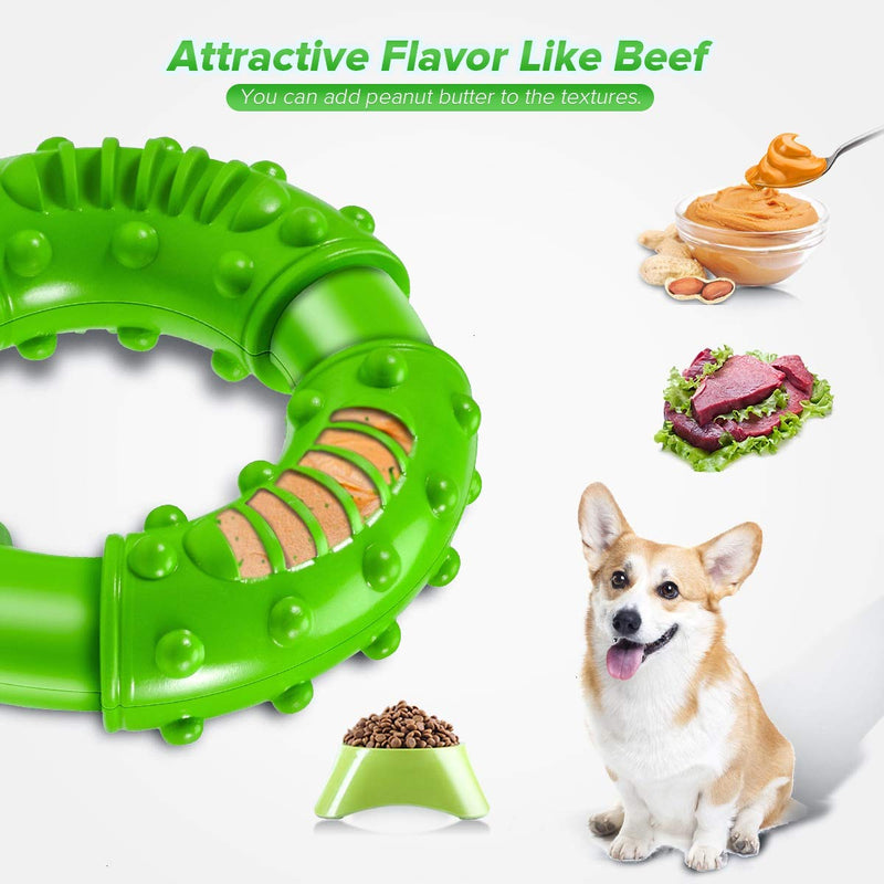 Feeko Dog Toys for Aggressive Chewers Large Breed, Non-Toxic Natural Rubber Long Lasting Indestructible Dog Toys, Durable Puppy Chew Toy for Medium Large Dogs - Fun to Chew, Chase and Fetch (Green) Green - PawsPlanet Australia
