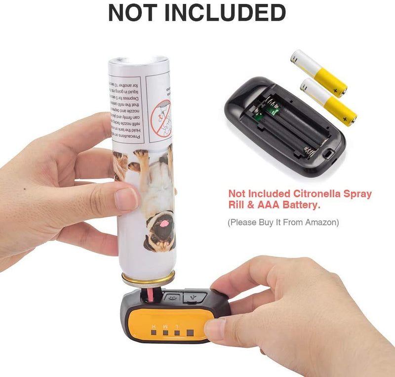 Citronella Dog Training Collar, (Not Include Citronella Spray) Spray Dog Bark Collar Humane Safe No Shock Anti-Bark Collar Stop Barking Rechargeable Orange-with remote - PawsPlanet Australia