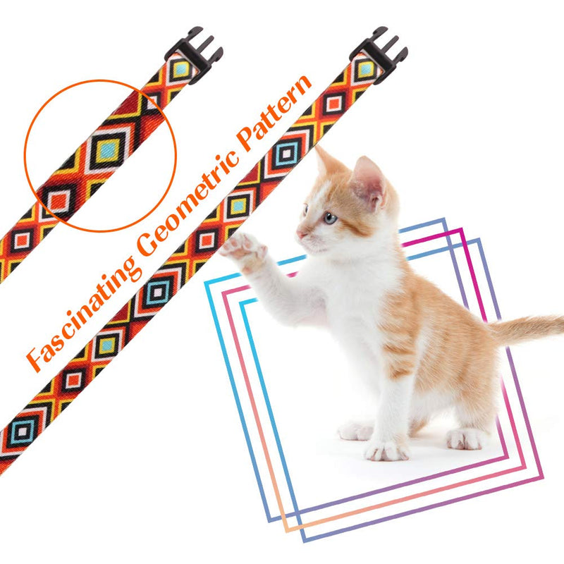 Jamktepat Cat Harness and Leash Set Geometric Pattern Escape Proof Adjustable for Kitty Outdoor Walking Orange - PawsPlanet Australia