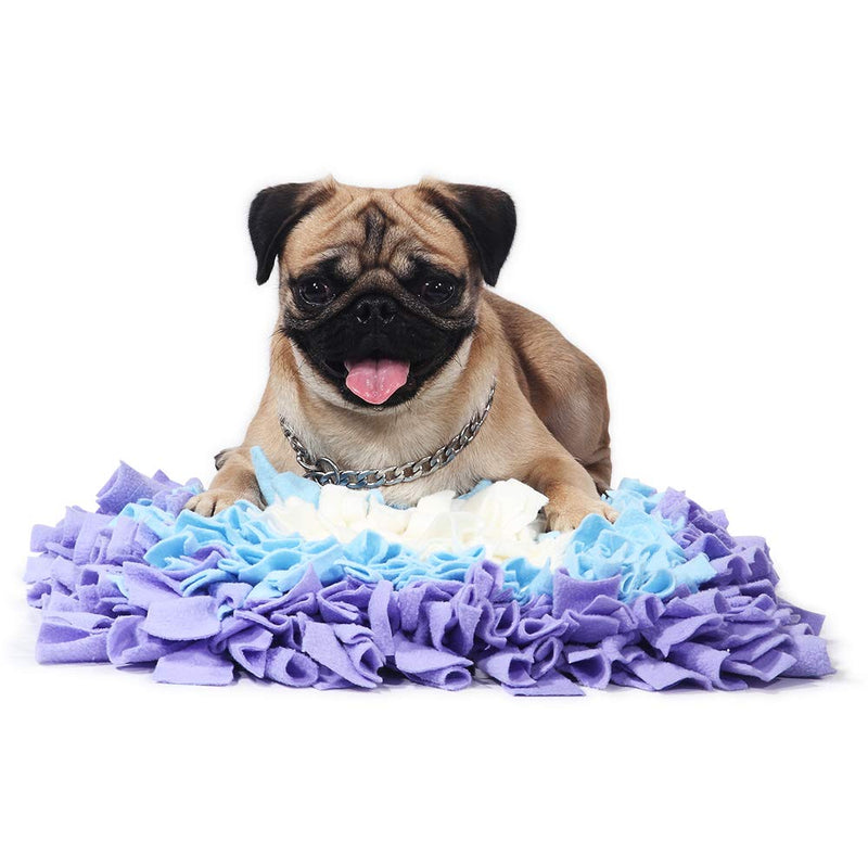 [Australia] - LEMONDA Pet Dog Snuffle Mat Training Feeding Mat Nosework for Dogs Activity Fun Play Mat for Relieve Stress Restlessness 19"x 19" Yellow/Purple/Blue 