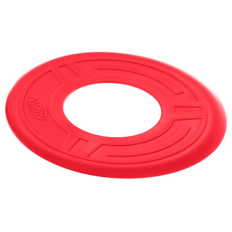 [Australia] - Nerf Dog Flyer Dog Toy, Frisbee, Lightweight, Durable and Water Resistant, Great for Beach and Pool, 10 inch Diameter, for Medium/Large Breeds Red 