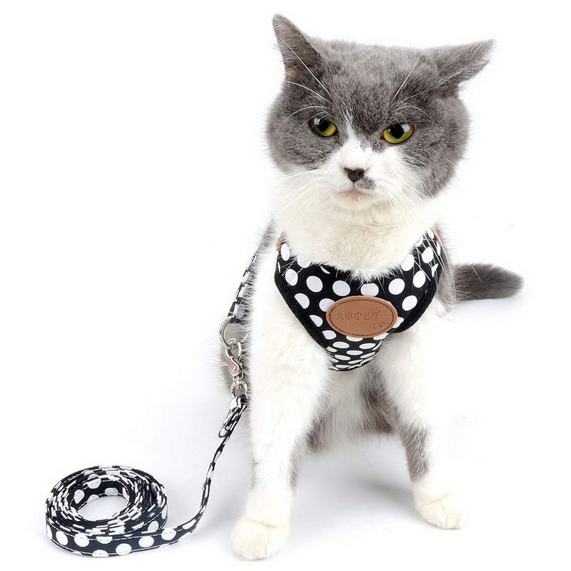 [Australia] - SMALLLEE_Lucky_Store New Soft Mesh Nylon Vest Pet Cat Small Medium Dog Harness Dog Leash Set Black Large ( Chest:30-50cm/12"-20") 