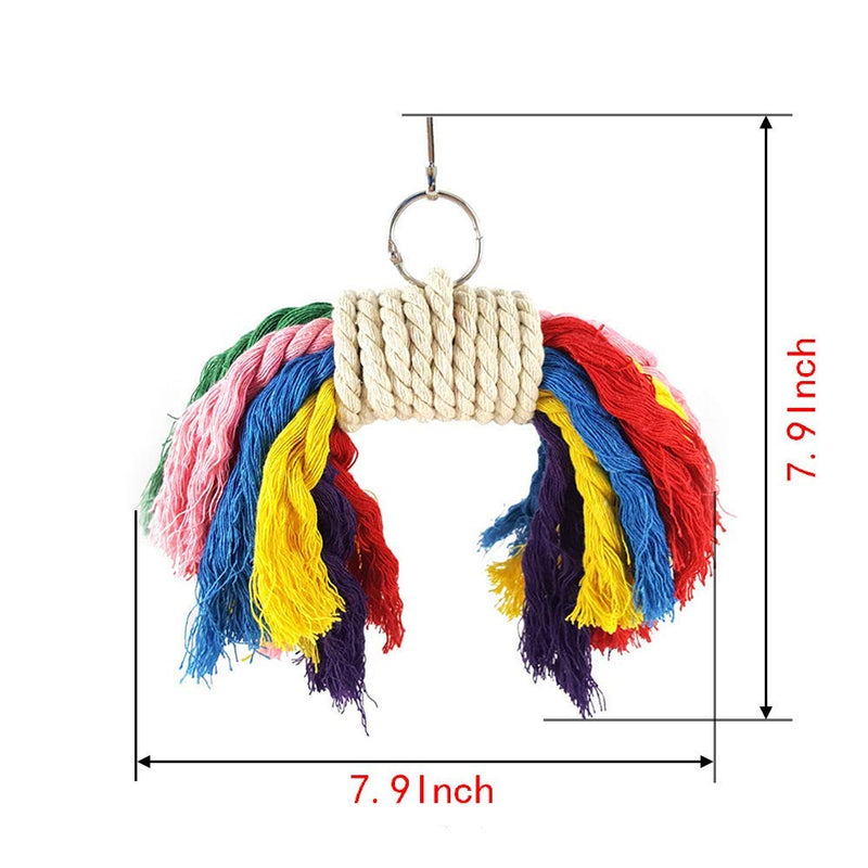 HIMM 7Pcs Parrot Toy Set Parrot Rope Toy Climb Toy Parrot Hanging Swing Toys Parrot Cuddly Toy Parrot Toy Set Including Wooden Ball Rotate Ladder,Bell Toy,Rope Toys,Swing Toys,Parrot Toy Bell - PawsPlanet Australia