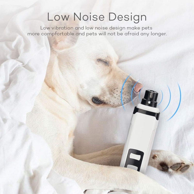 Huije Dog Nail Grinders, Electric Rechargeable Pet Nail Grinder, Nail Grinder Trimmer With 2 Speeds for Small Medium Large Dogs and Cats (USB Charging) Power Display Low Noise - PawsPlanet Australia