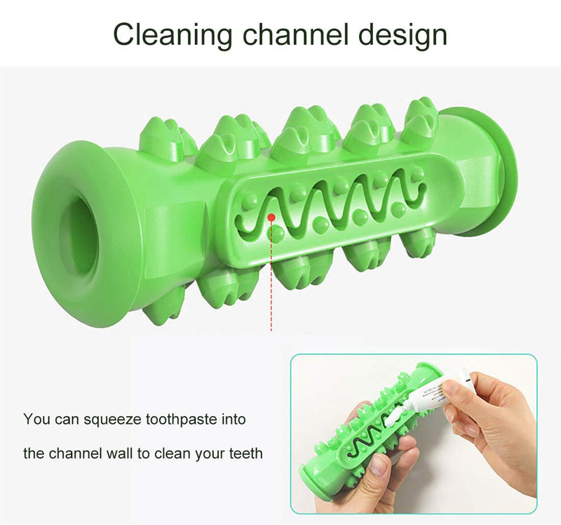 DMFSHI Dog Chew Toy, Dog Brushing Toy, Indestructible Tough Durable Dog Toothbrush Toys For Medium Large Dogs Dental Care Teeth Cleaning Green - PawsPlanet Australia