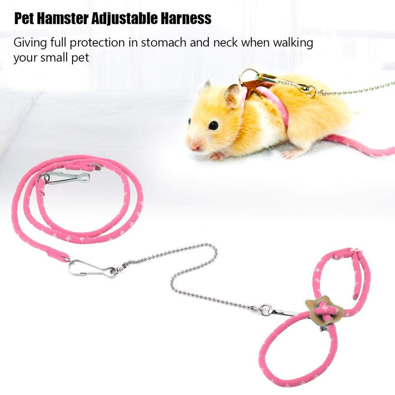 Hamster Harness, Adjustable Outdoor Training Lead Colorful Pull Rope Anti-Bite Chest Straps Vest Leash for Hamster Gerbil Rat Mouse Ferret Chinchilla Glider Squirrel[Pink] Dogs Pink - PawsPlanet Australia
