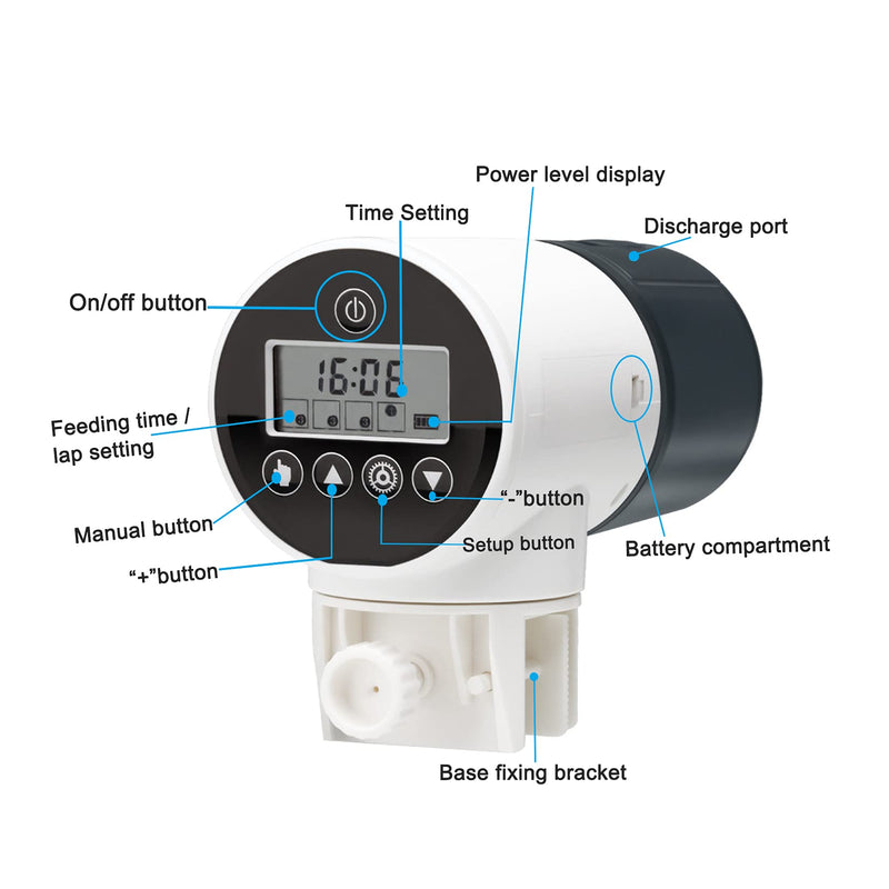 Automatic Fish Feeder for Aquarium，Moisture-Proof Electric Auto Fish Feeder, Timer Fish Feeder with 1 Piece Fish Feeding Ring, Fish Feeder Automatic Dispenser for Aquarium or Fish Tank - PawsPlanet Australia