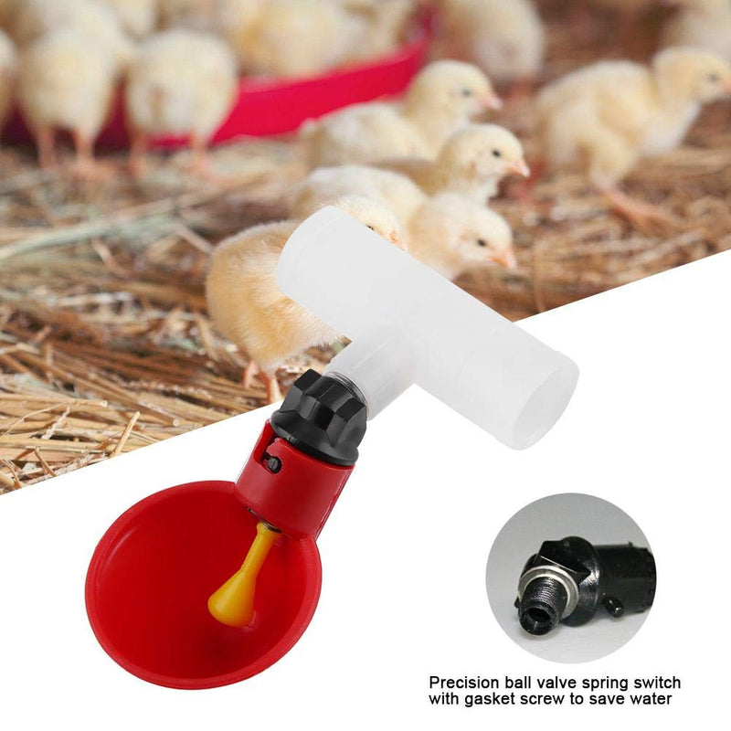 FTVOGUE Automatic Chicken Drinkers Waterers with Cups Bowls Water Drinking Dispenser Poultry Bird Feeder Tool(20mm / 0.7in) 20mm / 0.7in - PawsPlanet Australia