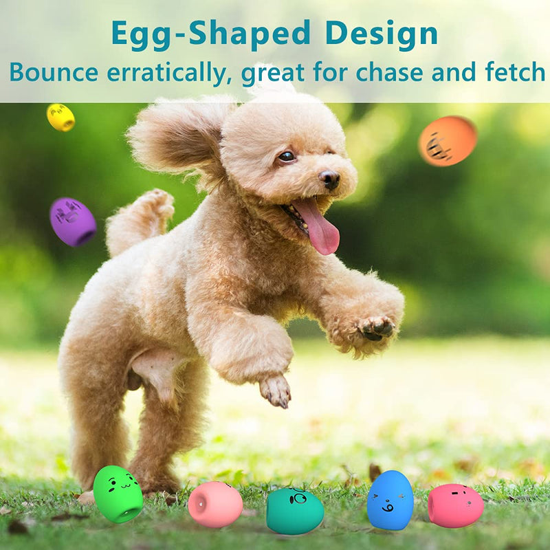 Squeaky Dog Toys, Latex Squeak Dog Ball for Small Pets & Puppies, Soft Rubber Bouncy Interactive Fetch Balls 8 Colors - PawsPlanet Australia