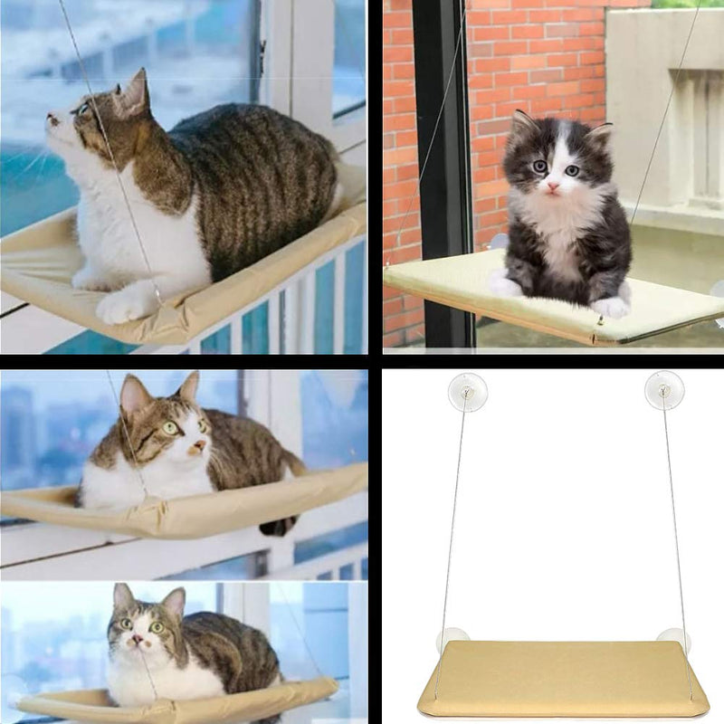 [Australia] - Angela&Alex Window Cat Bed, Cat Window Seat Window Perch Bed Hammock with 2 Extra Replaceable Suction Cups Space Saving All-Around 360° Sunbath Holds Up to 55 lbs for Any Cat Size 