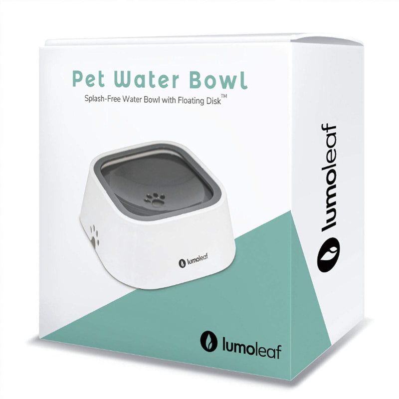 LumoLeaf Dog Water Bowl, Dog Bowl No-Spill Pet Water Bowl 35oz, Slow Water Feeder Dog Bowl, Vehicle Carried Dog Water Bowl for Dogs/Cats/Pets Grey - PawsPlanet Australia