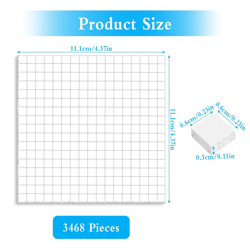 EKOCEV 3D adhesive pads, double-sided, 3468 pieces of foam adhesive pads, 6.5 mm foam adhesive strips, adhesive pads for paper, plastic, metal and scrapbooking - PawsPlanet Australia