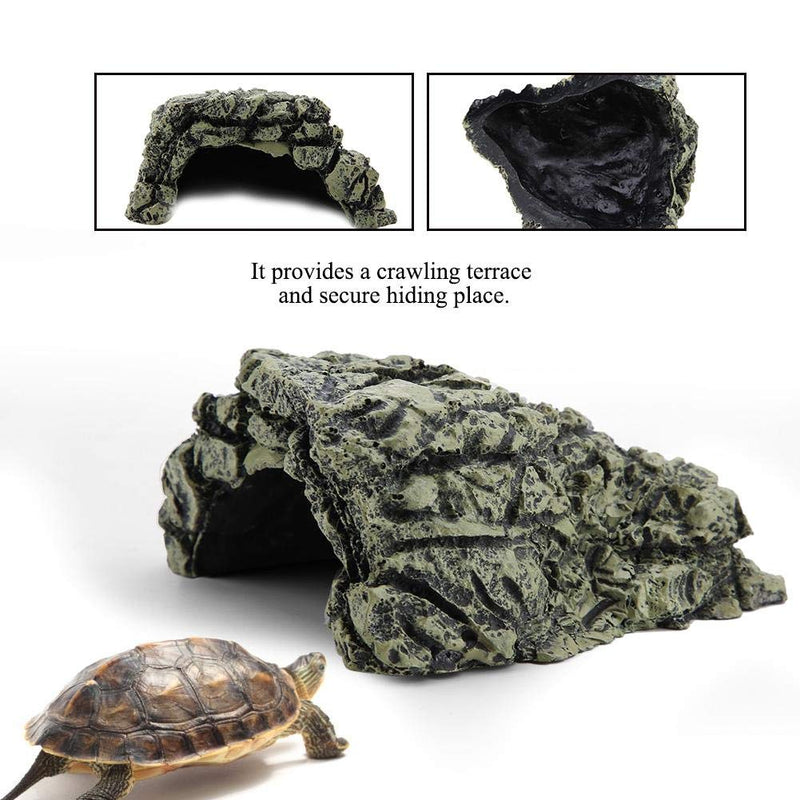 Reptile Hiding Cave Turtle Basking Platform Fish Shrimp Hideouts Aquarium Reptile Terrarium Hiding Decoration for Lizards Turtles Fish(Large) Large - PawsPlanet Australia