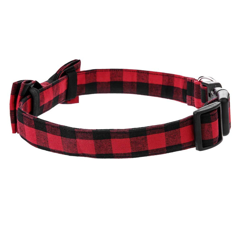 [Australia] - Love Dream Dog Collar with Bowtie, Soft and Comfortable Breakaway Plaid Dog Collar with Cute Bow Tie for Small Medium Large Dogs 