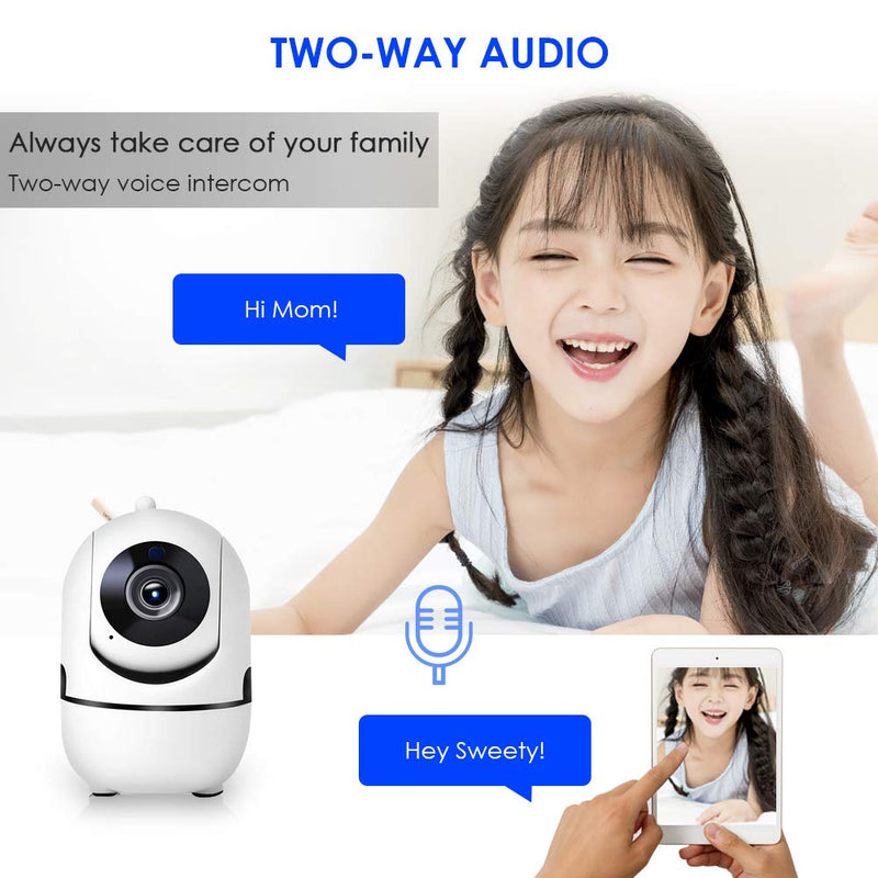 Video Baby Monitor Dog Camera WiFi Security Camera with Audio HD Pan/Tilt Indoor Auto-Tracking Night Vision Motion Detection 360 Degree Keep an Eye in Baby Room/pet/Dog/Puppy/cat/Nanny cam Home - PawsPlanet Australia