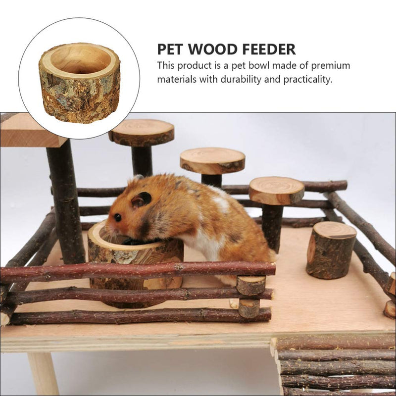 POPETPOP Hamster Wooden Food Bowl for Hedgehog Guinea- Pig Gerbil Squirrel Reptiles Chinchilla Ceramic Feeding Dish (Random Color) - PawsPlanet Australia