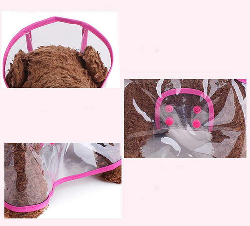 [Australia] - BBEART Pet Raincoat,Small Dog Waterproof Puppy Raincoat Coat Transparent Pet Dog Rainwear Clothes for Small Dogs/Cats XS Pink 