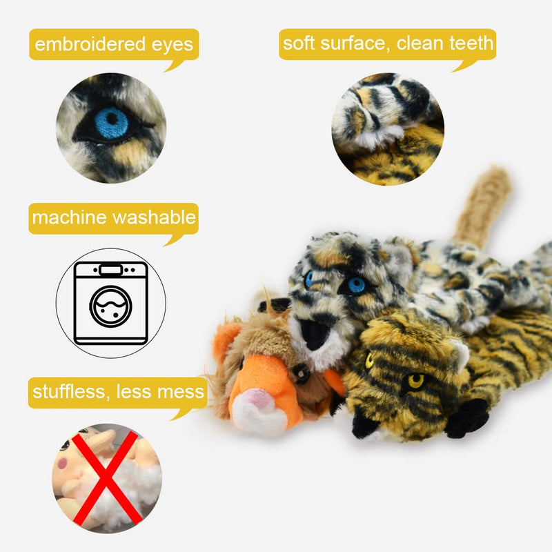 [Australia] - LECHONG Dog Squeaky Toys No Stuffing Plush Toys for Dogs, No Danger Dog Chew Toys for Small Medium and Large Dogs 5 Pack Dog Toys Set for Teething 