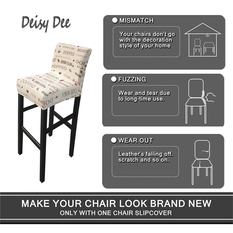 Deisy Dee Stretch Slipcovers Chair Cover for Counter Height Side Chairs Covers Stretch Protectors Pack of 2 C172 (S) S - PawsPlanet Australia