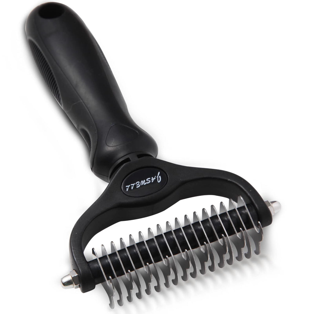 JASWELL undercoat brush de-matting curry comb for dogs and cats with medium to long hair - undercoat brush against matting and undercoat black - PawsPlanet Australia