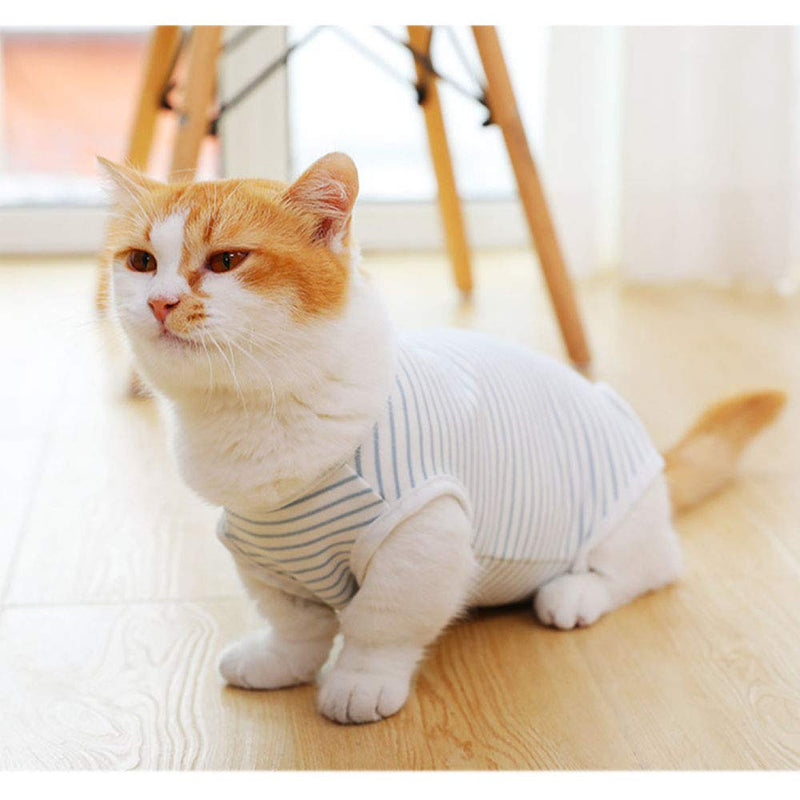 N / A Cat Recovery Suit for Abdominal Wounds or Skin Diseases Surgical Recovery Shirt for E-Collar Alternative for Cats and Dogs (M) M--Back Length: 24cm - PawsPlanet Australia