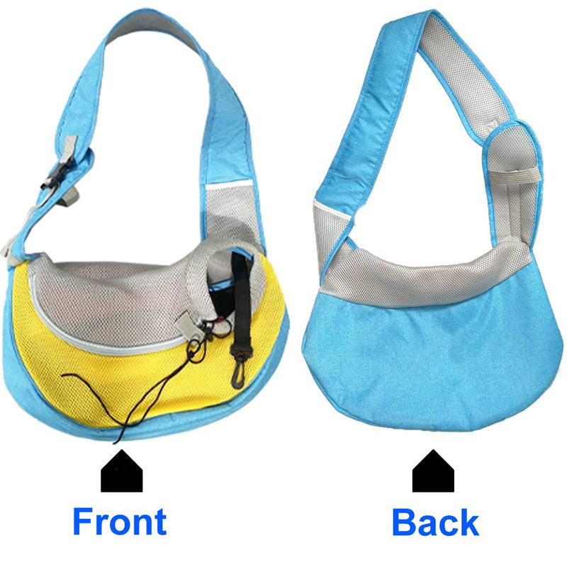 FEimaX Pet Dog Sling Carrier Puppy Pet Slings Bag for Small Dogs Cats Satchel Carriers Breathable Mesh Hand Free with Adjustable Strap Doggie Crossbody for Outdoor Travel Blue - PawsPlanet Australia