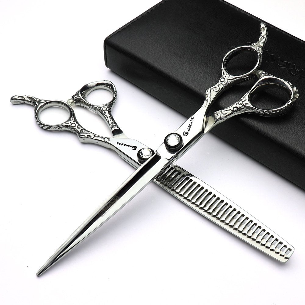 6/7/8 inch hairdressing scissors and hairstyel tool and hair cutting scissors for hairdresser for hairdressing salon (7 inch 2 pieces-B) 7 inch 2 pieces-B - PawsPlanet Australia