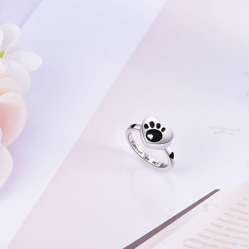 IOHUPCI Cremation Ring for Ashes 925 Sterling Silver Daisy Urn Ring Jewelry Keepsake Hold Loved Pets Dog Cat Ashes - PawsPlanet Australia