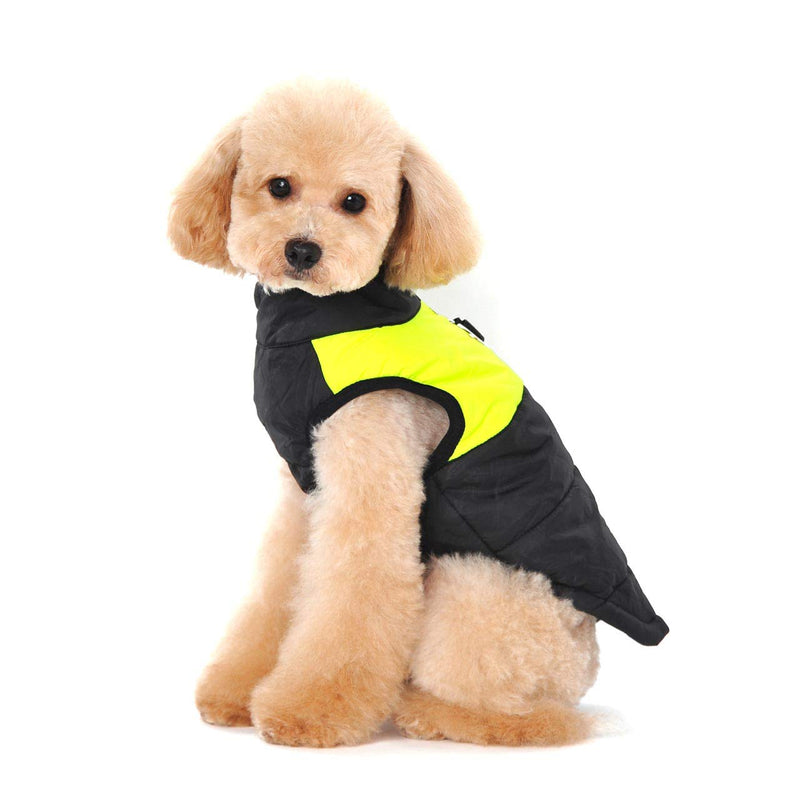 Ectkuee Waterproof Dog Coat Jacket Warm Padded Puffer Pet Dog Puppy Clothes Vest (Green,S) S Vert - PawsPlanet Australia