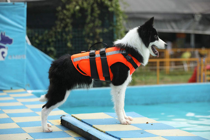 Apetian Dog Life Preserver Dog Life Jacket Dog Life Vest Dog Floatation Swimming Vest (Small) Orange 2020 Small - PawsPlanet Australia