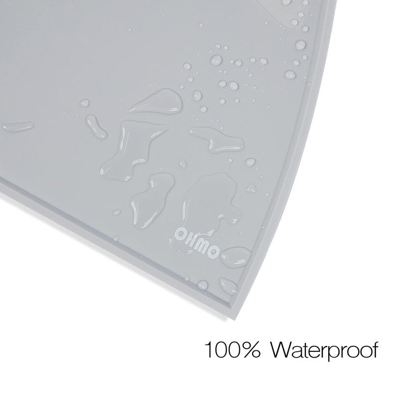 Cat Food Mat, Silicone Waterproof Small Dog Puppy Food Mat, OHMO (Ash,46x25cm) Non-Skid Spill Proof Pet Feeding Mat for Food and Water, Easy to Clean Dog Placemat Ash - PawsPlanet Australia