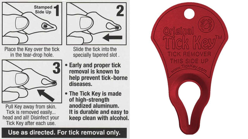 The Original Tick Key -Tick Detaching Device - Portable, Safe and Highly Effective Tick Detaching Tool (Red) - PawsPlanet Australia