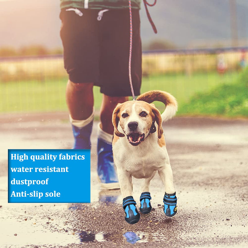 CovertSafe& Dog Boots for Dogs Non-Slip, Waterproof Dog Booties for Outdoor, Dog Shoes for Medium to Large Dogs 4Pcs Size 1: （2.3''x1.6'')(L*W) for 10-23 lbs Blue - PawsPlanet Australia