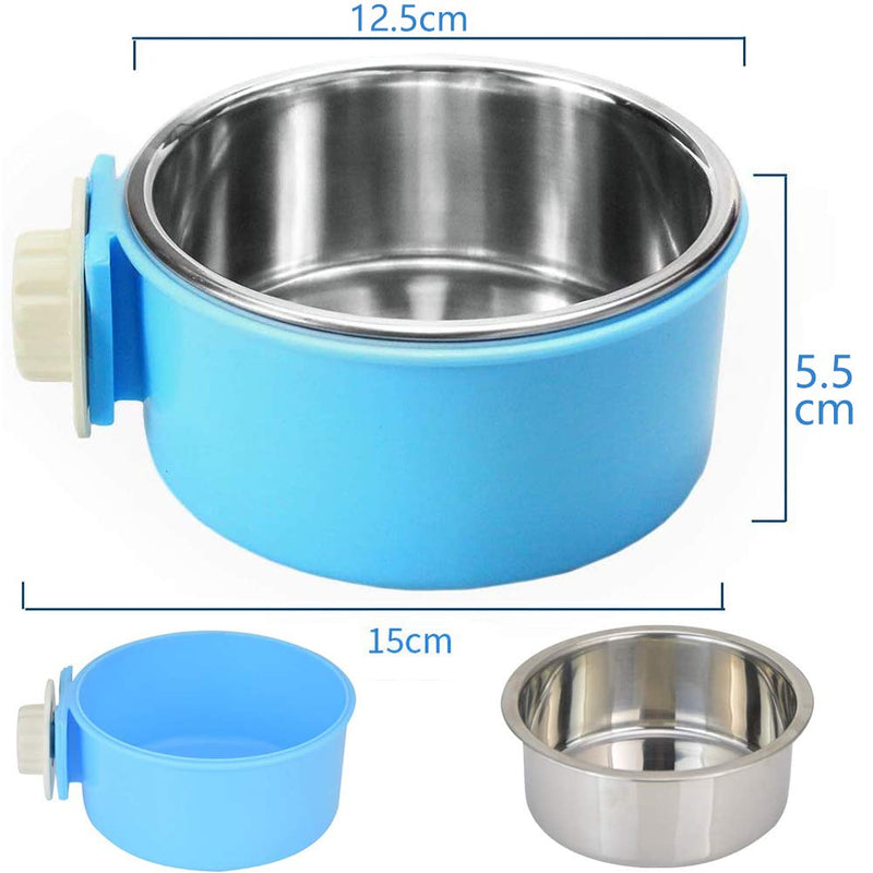 FANDE Pet Hanging Bowl, 2PCS Removable Stainless Steel Dog Bowl 2 in 1 Pet Crate Bowls with Bolt Holder for Crates Puppy Food Feeder Water Dish - PawsPlanet Australia