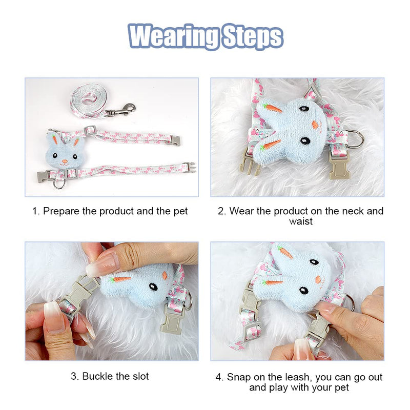 Rabbit cat harness with leash, adjustable rabbit leash, cat leash, rabbit leash, dwarf rabbit with harness for cats, soft harness, rabbit harness, cats and leash for rabbits, small animals - PawsPlanet Australia