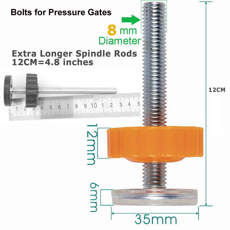 [Australia] - 4 Pack Pressure Gates Threaded Spindle Rods M8 (8 mm), Baby Gates Accessory Screw Bolts Kit Fit for All Pressure Mounted Walk Thru Gates (8mm 4 Pack) 