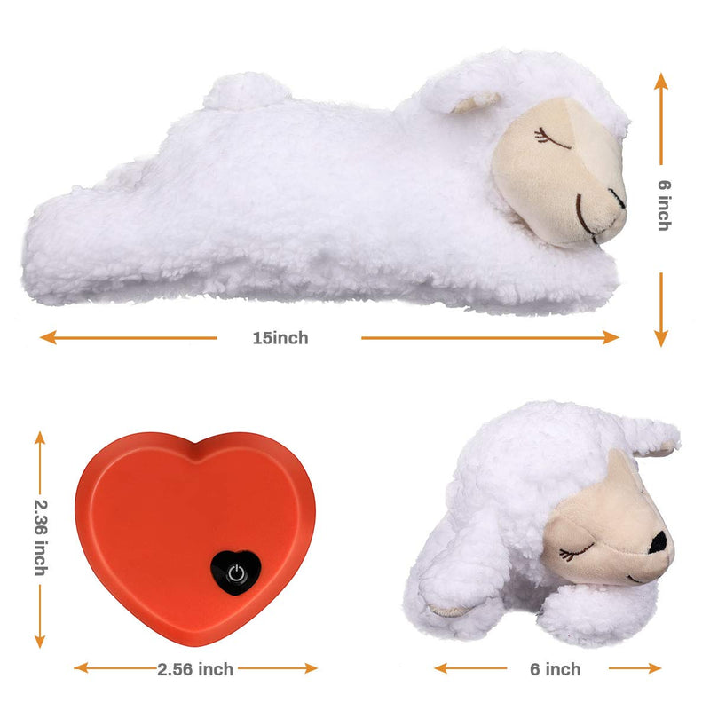 E-More Puppy Toy with Heartbeat, Puppies Separation Anxiety Dog Toy Soft Plush Sleeping Buddy Behavioral Aid Toy Puppy Heart Beat Toy for Puppies Dog Pet, Sheep Shape - PawsPlanet Australia