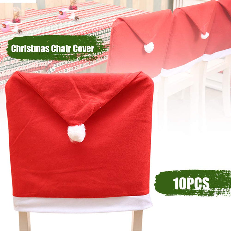 Pilvnar Christmas Chair Cover,10 pcsChristmas Chair Cover Non-Woven Christmas Decoration Chairs Protection - PawsPlanet Australia