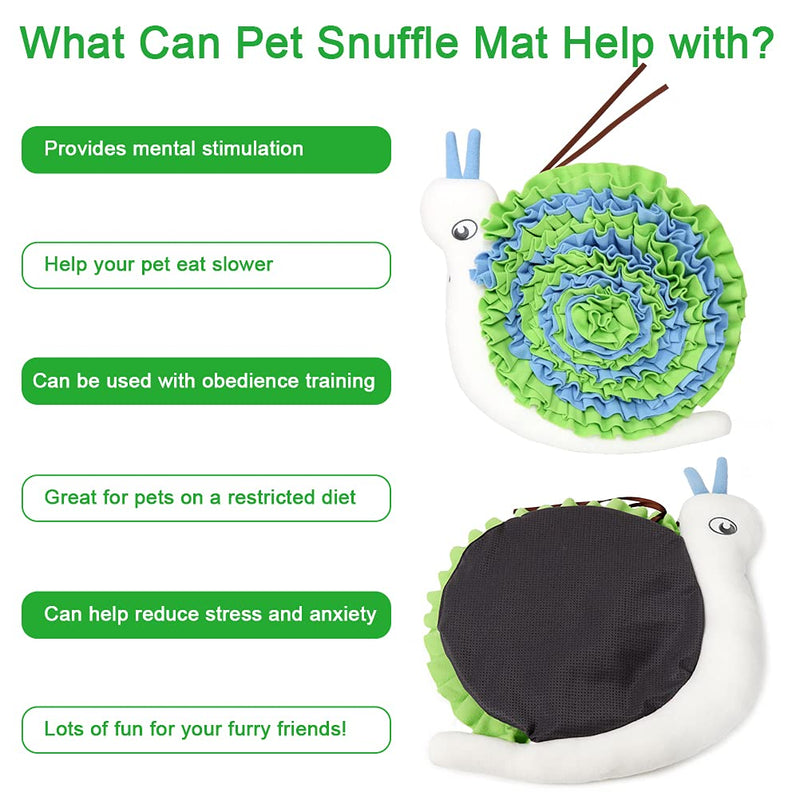 Snuffle Mat for Dogs - Pet Snuffle Mat, Dog Snuffle Mat for Medium and Large Dogs, Dog Feeding Mat, Dog Puzzle Toy Encourages Natural Foraging Skills Snail - PawsPlanet Australia