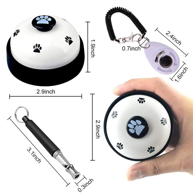 [Australia] - Uspacific 2pcs Pet Training Bells Dog Training Bell with Whistle and Training Clicker for Potty Training, Stopping Barking, Communication Device（ No Need Battery ） 