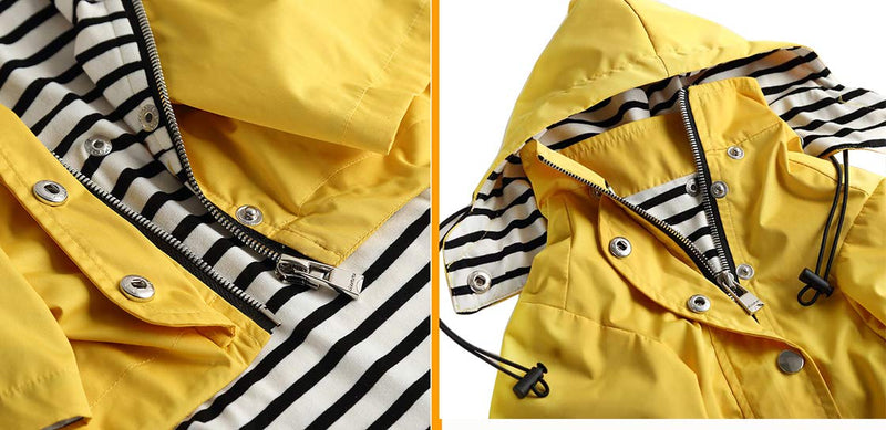 Morezi Dog Zip Up Dog Raincoat with Reflective Buttons, Rain/Water Resistant, Adjustable Drawstring, Removable Hood, Stylish Premium Dog Raincoats - Size XS to XXL Available - Yellow - XXL - PawsPlanet Australia