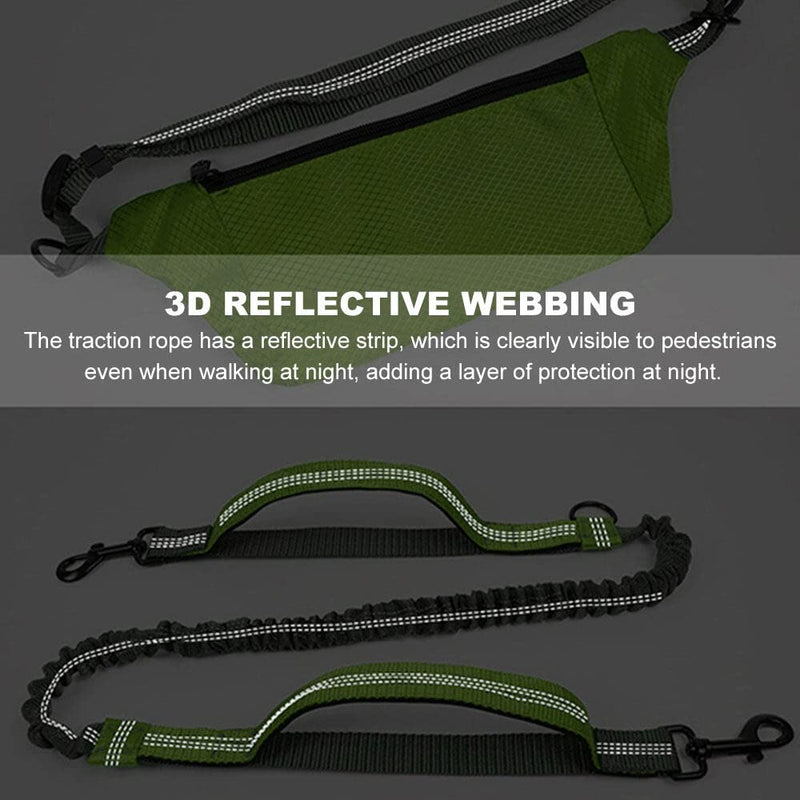 Greyoe jogging leash for dogs, jogging leash for dogs with waist belt, dog leash, hands-free running, hiking, webbing anti-crush 119-172cm, hip bag leash, sports running suit (black) black - PawsPlanet Australia