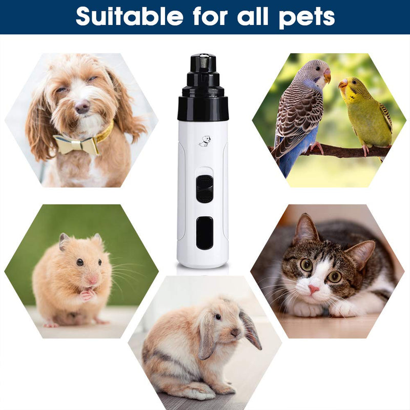 Oumefar Pet Nail Grinder Quiet Electric Dog Nail Clipper USB Charging Dog Paws Trimmer Clipper 3Ports Fits All Kinds of Pets - PawsPlanet Australia