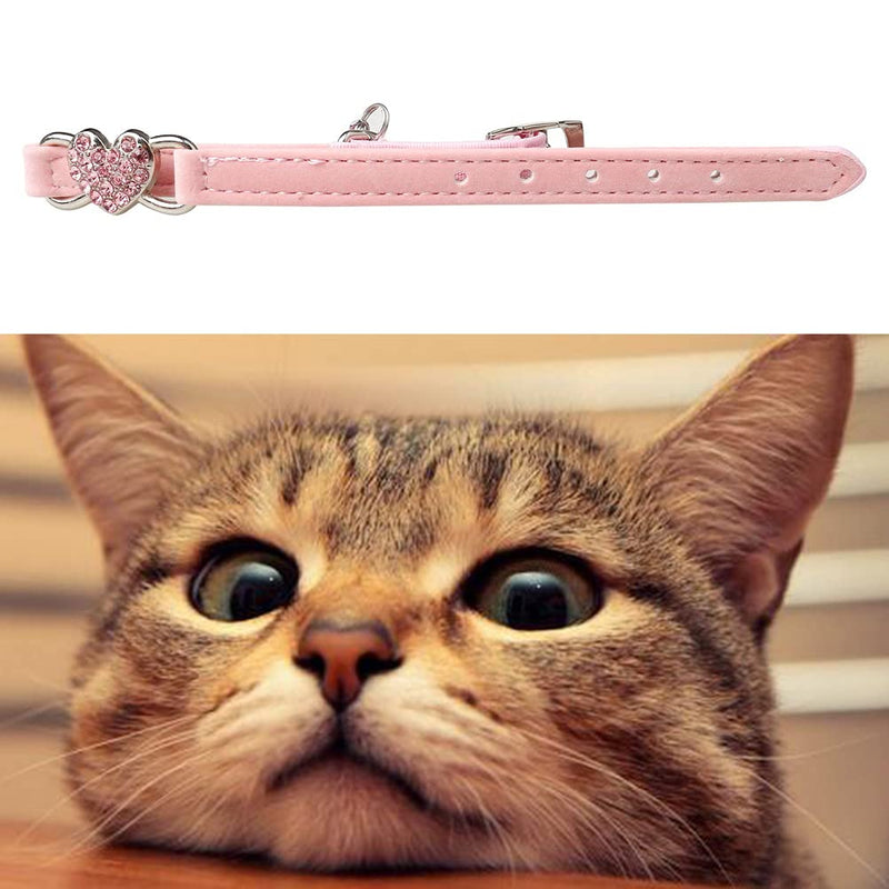 kuou 2pcs Lovely Kitten Collar, Pink Cat Collar with Bell and Elastic Strap - PawsPlanet Australia